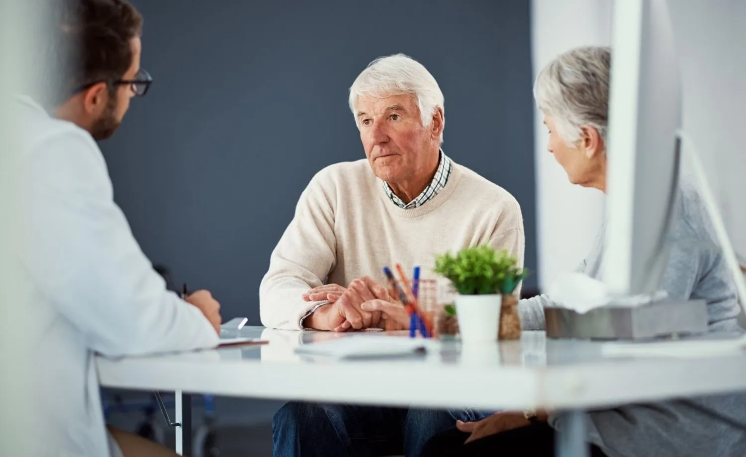 An older couple going through their Medicare papers together